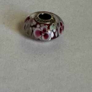 Pandora Pink and Red Floral Charm